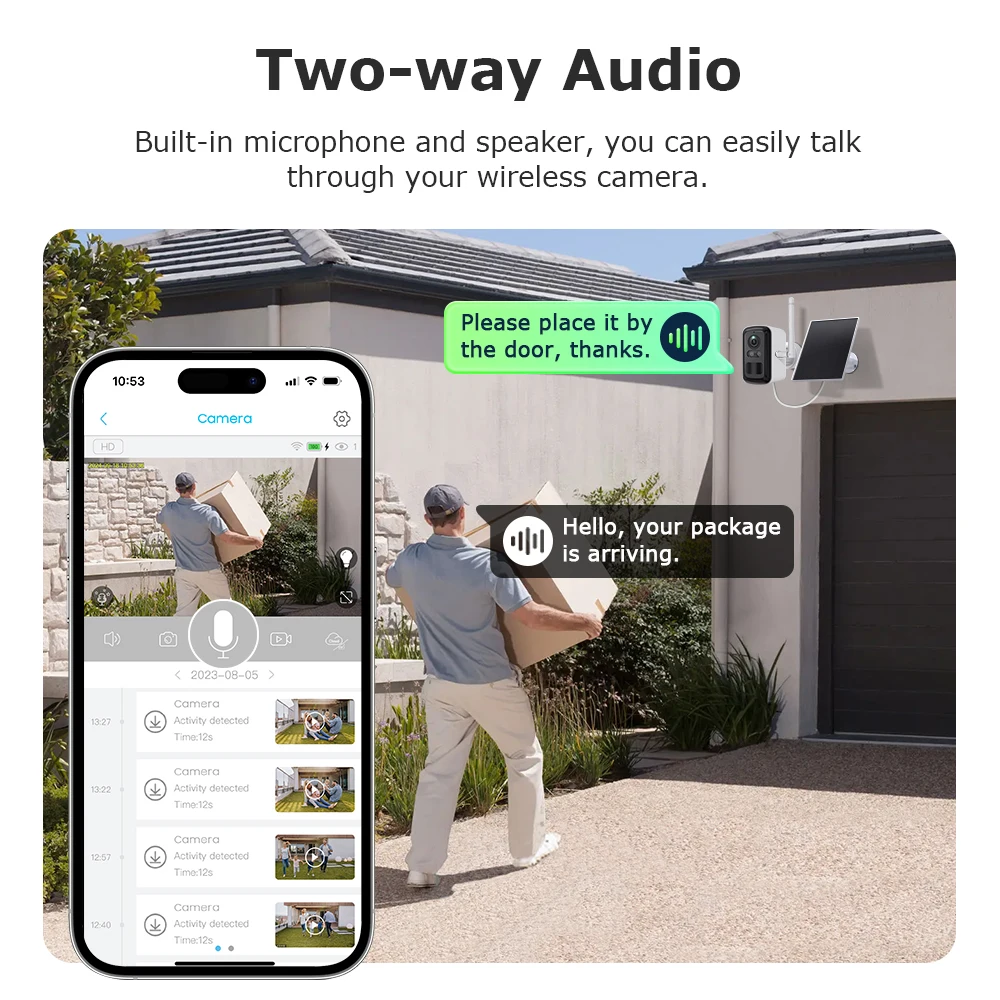 SHIWOJIA 6MP Home Hub Combe Kits WiFi مكرر تعمل بالطاقة الشمسية مجموعة الكاميرا مع بطارية 8000mah للرؤية الليلية كاميرا متحركة PIR مراقب