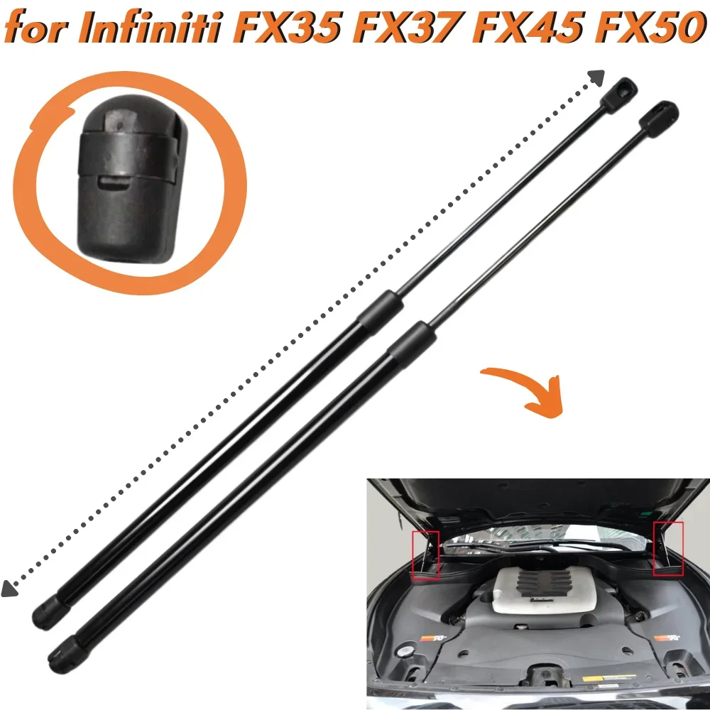 

Qty(2) Hood Struts for Infiniti FX35 FX37 FX45 FX50 2009-2013 654701CA0A Front Bonnet Gas Springs Lift Supports Shock Absorbers