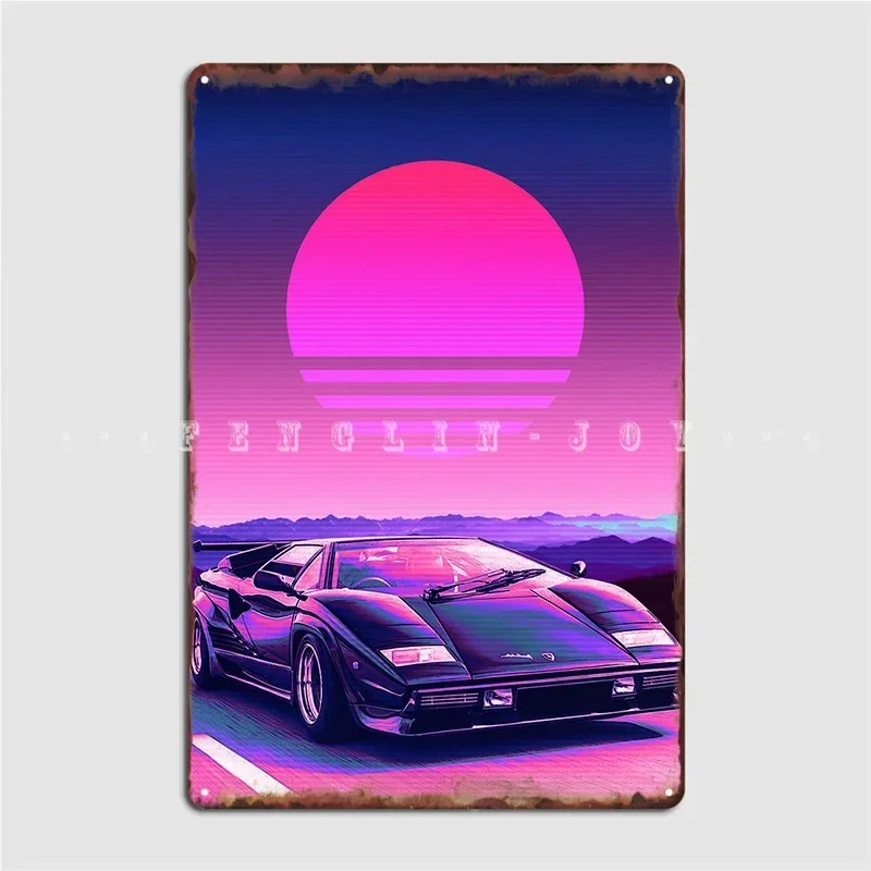 Countach Car Metal Sign Club Party Wall Plaque Design Tin Sign Poster