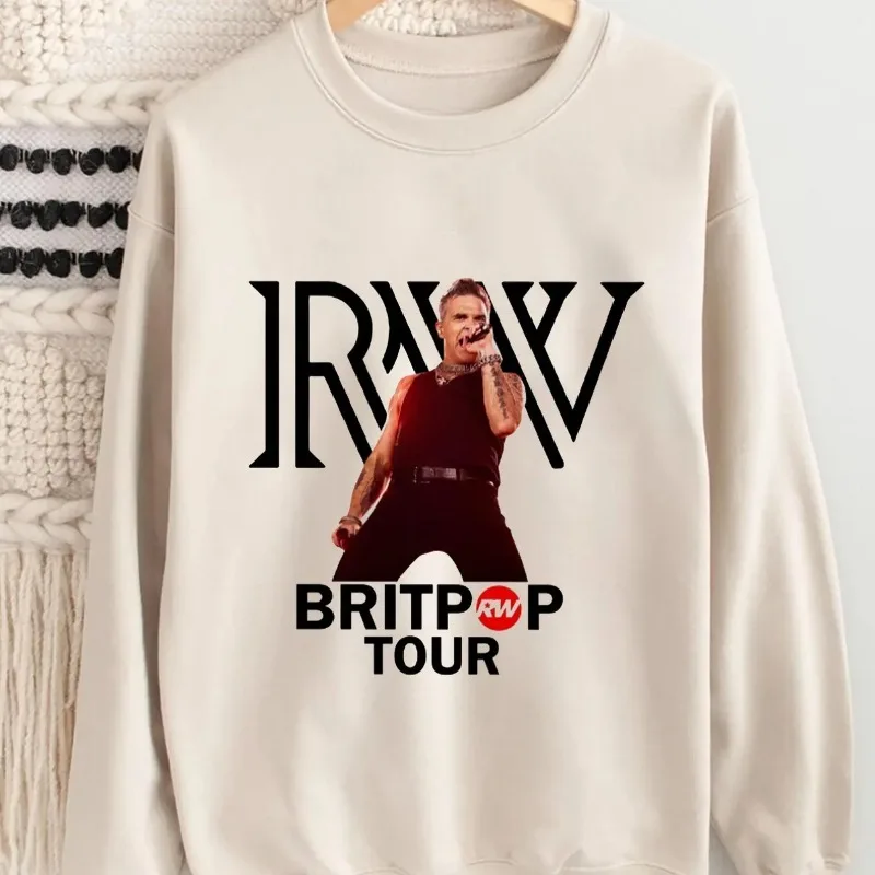 

Robbie Williams Merch Crewneck Sweatshirt Man/Woman Hip Hop Hoodies Fans Sweatshirts Trendy Daily Wear