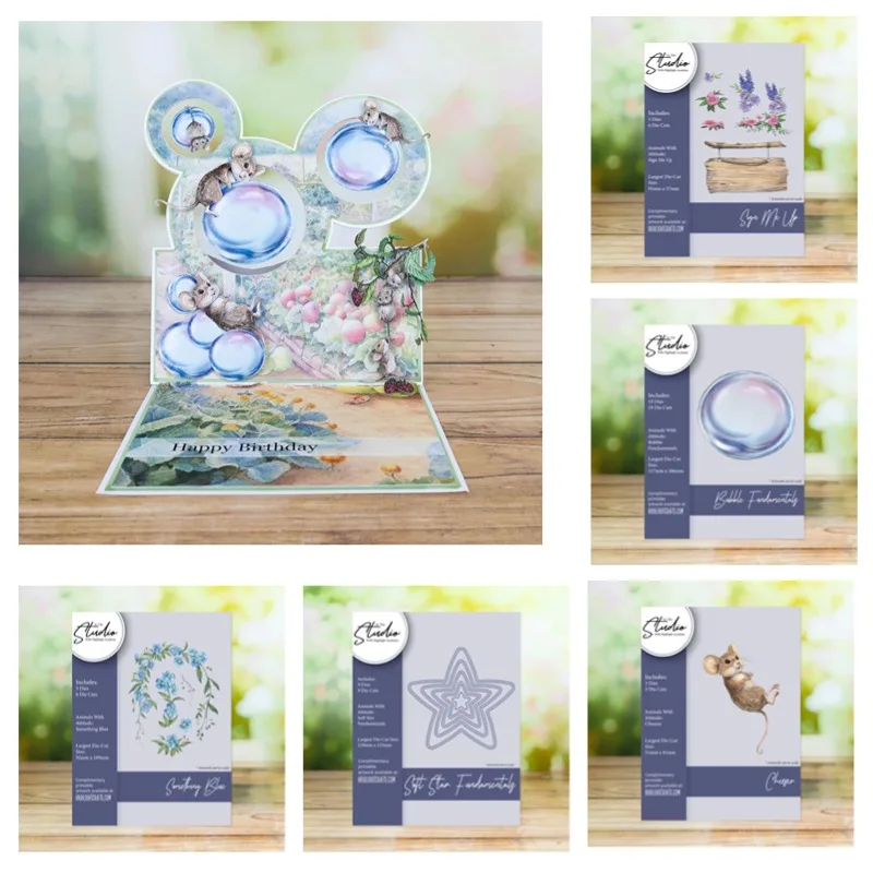 

Fundamental Animals Attitude Cheeser Soft Star Blue Flower Metal Cutting Dies Silicone Stamp Scrapbooking Stencil Photo Album