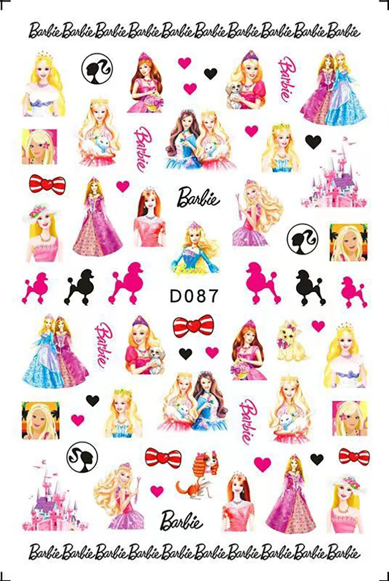 1PCS Cartoon Disney Princess 3D Nail Stickers Nail art Decoration Mermaid Snow White Nail Decals Press on Nails Manicure