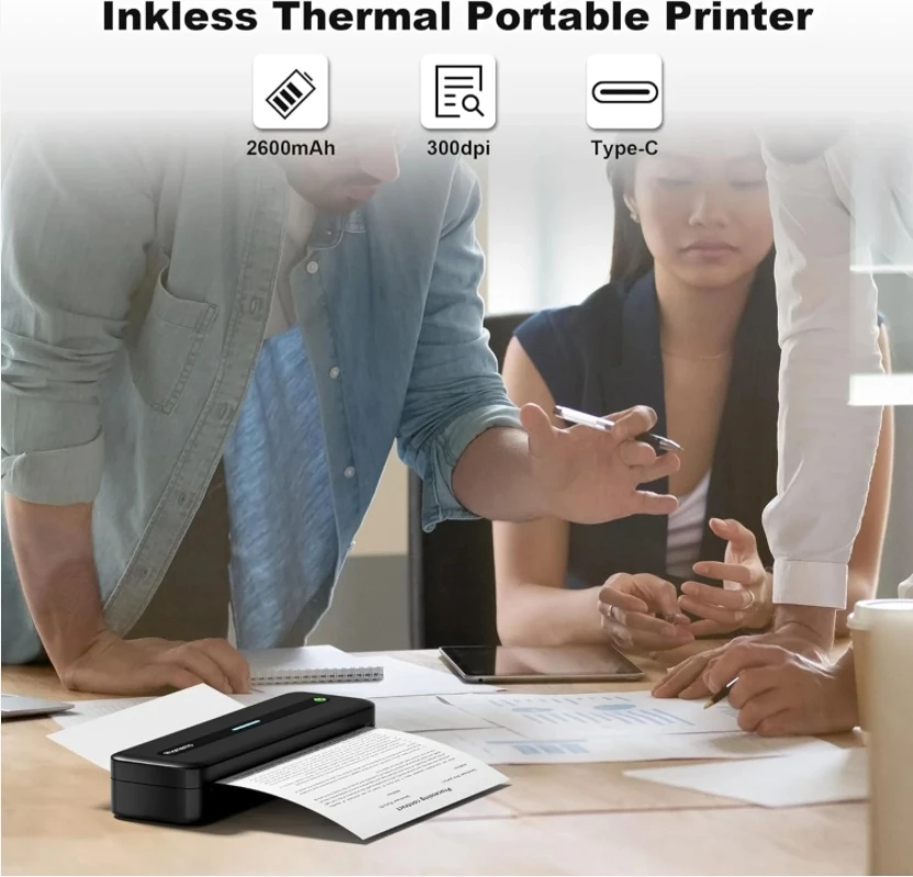 Phomemo M832 Inkless Thermal Pocket Printer Business Met Multiple Printing 300DPI Print Clear Mini Mobile Portable Printer