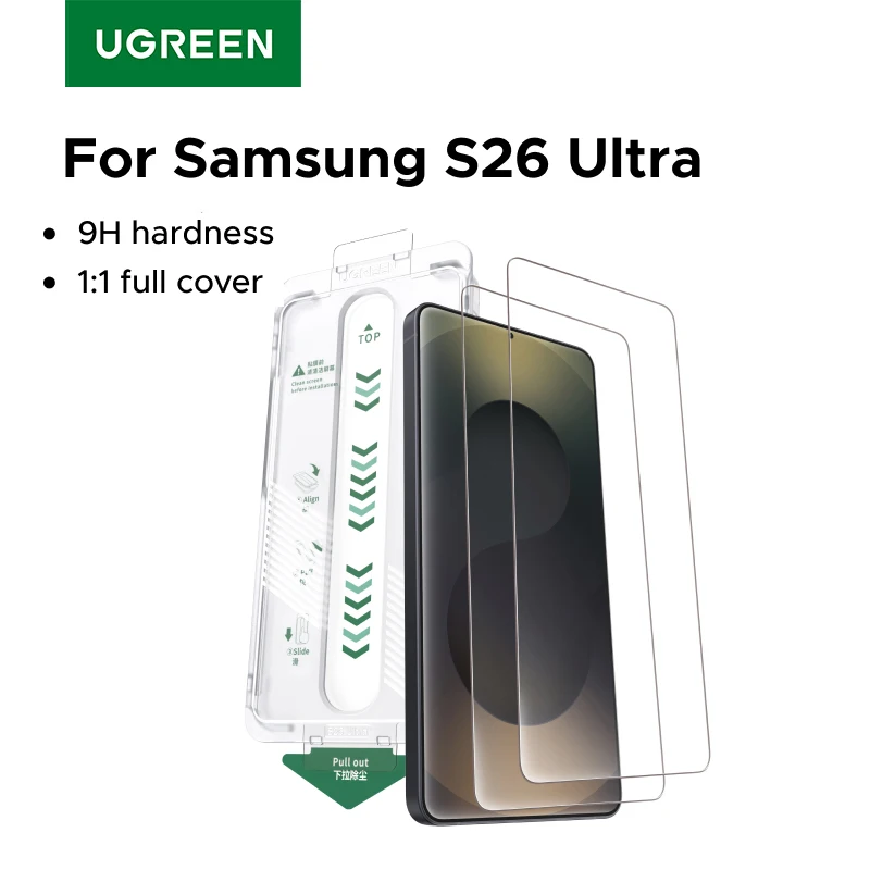 

Защитная пленка UGREEN из закаленного стекла без пыли для Samsung Galaxy S26 Ultra, 1/2 шт.