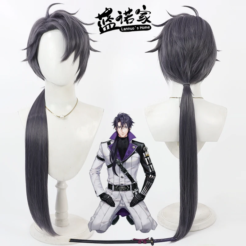 

Game Anime Touken Ranbu Nikkou Ichimonnji Cos Cosplay Wig Halloween Party Prop Synthetic Hair Heat Resistant Fiber + Wig Cap