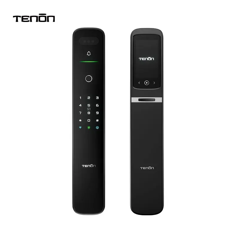 Tenon Tuya Smart Keyless Türschloss Sicherheit Tür Voll Automatische Fingerabdruck Passwort Zugang Kamera Aluminium Smart Türschloss