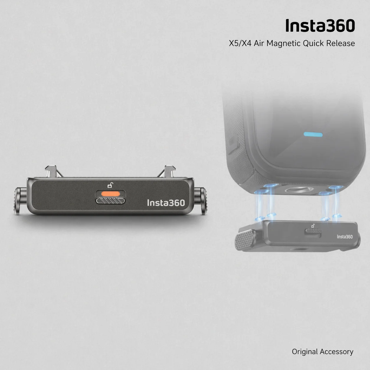 X5/X4 Air Magnetic Fast-Release Adapter, Stable & Ultra-Light Design, 1/4" Bottom Mount, Safe Lock Mechanism, X5 Dedicated Acces