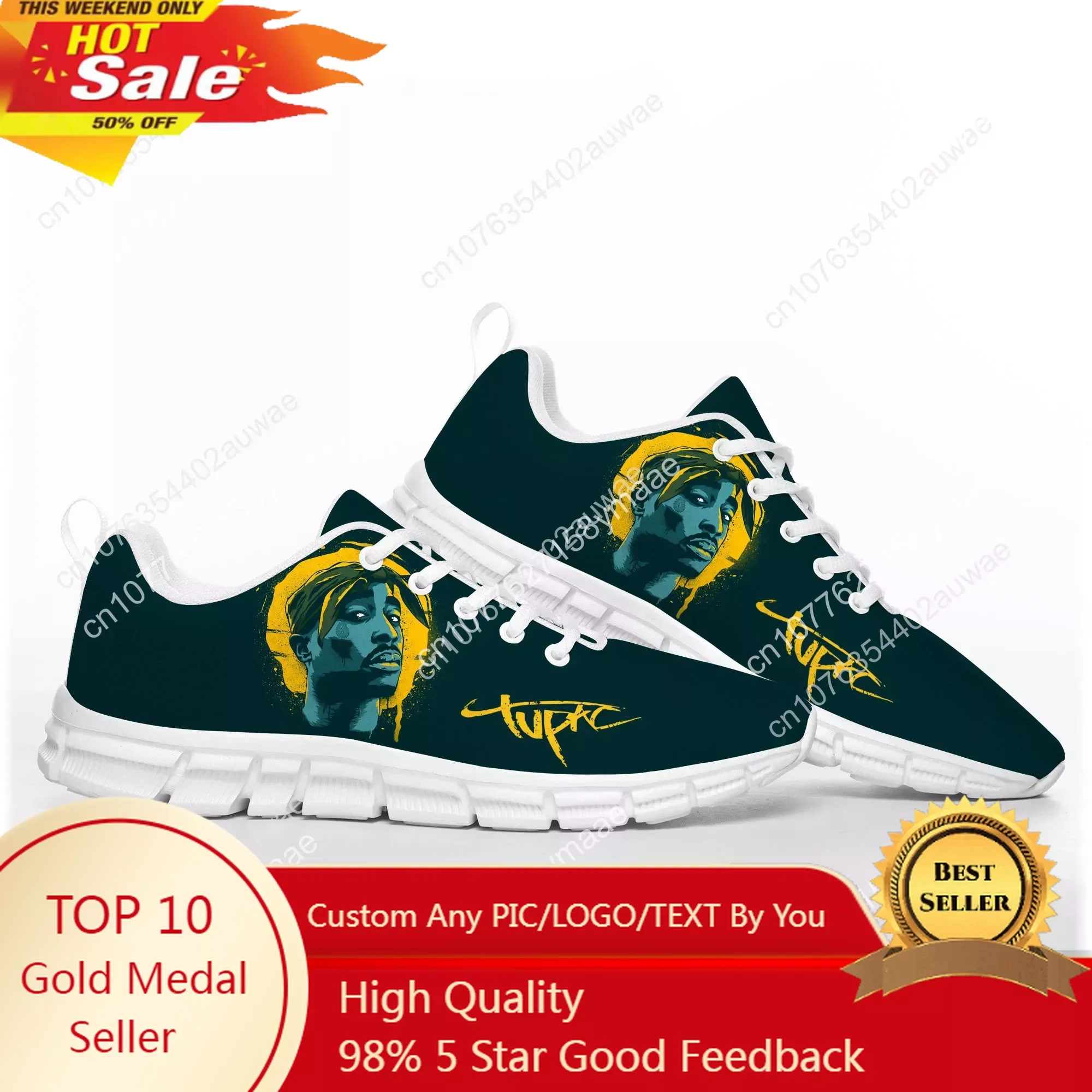 

Men's Sneakers Tupac 2pac Hip Hop Sports Shoes Mens Womens Teenager Cozy Fashion Sneakers Casual Custom High Quality Couple Shoe