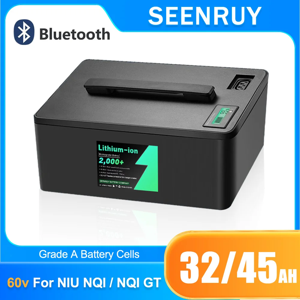 

Оригинальный сменный литий-ионный аккумулятор NIU 60 В 32 Ач 45 Ач для мотоцикла NIU NIQ GT + 5A зарядное устройство
