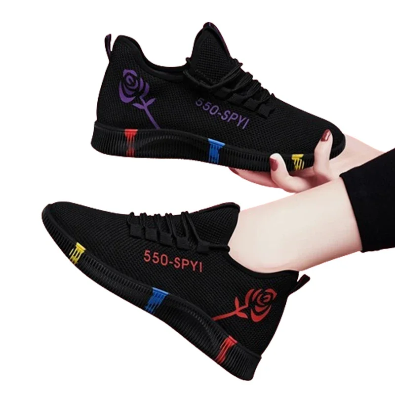 Tenis Feminino 2024 Women Vulcanized Shoes Air Mesh Light Soft Sneakers Female Flats Platform Lace Up Casual Shoes Basket Femme