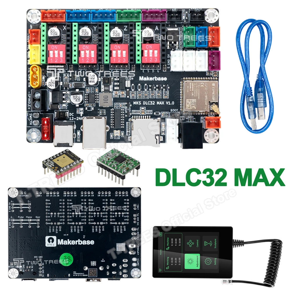 

Makerbase MKS DLC32 MAX TMC2209 Плата фрезерного станка с ЧПУ Лазерный гравировальный станок 4-осевой контроллер Материнская плата для лазерного гравера по дереву