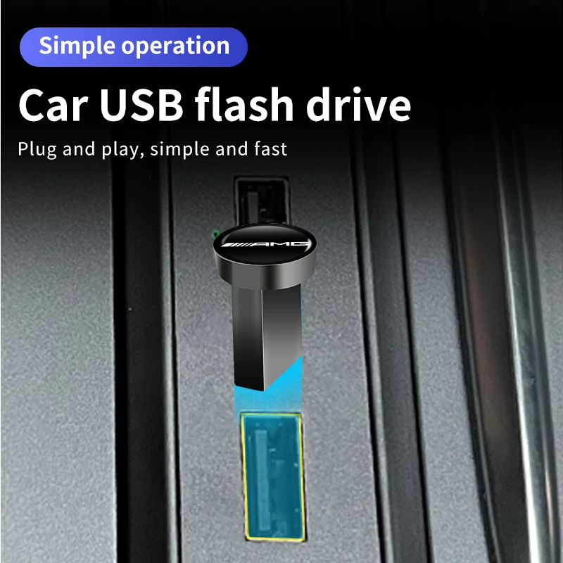 شعار السيارة محرك فلاش USB صغير 32 جيجابايت PenDrive 64 جيجابايت U عصا الذاكرة عصا لمرسيدس بنز AMG W204 W205 W203 W211 W212 W213 W201 W