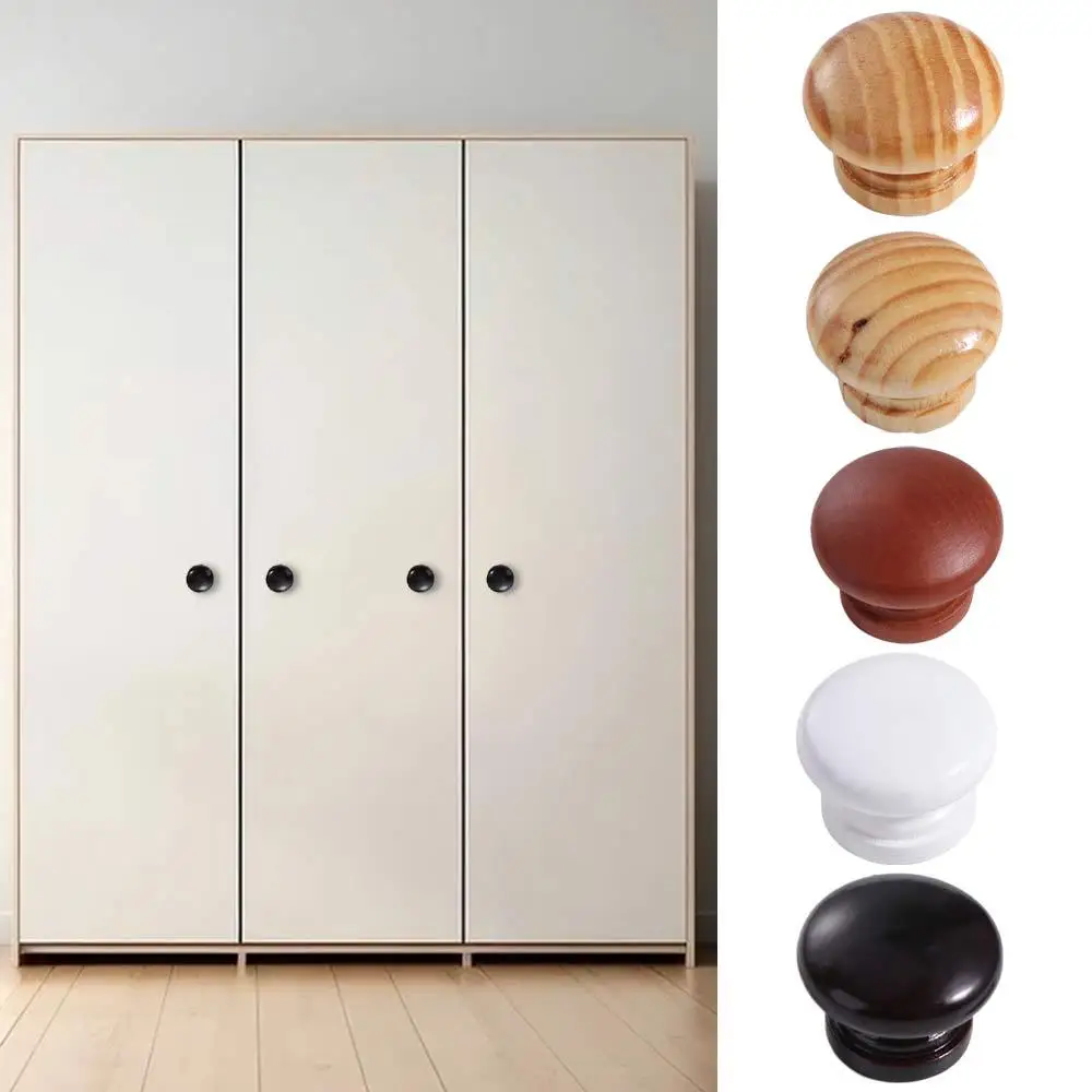 Polished Finish Circular Drawer Handles Rust-Resistant Natural Wood Walnut Wood Cabinet Knobs Beautiful Texture Wear Resistance