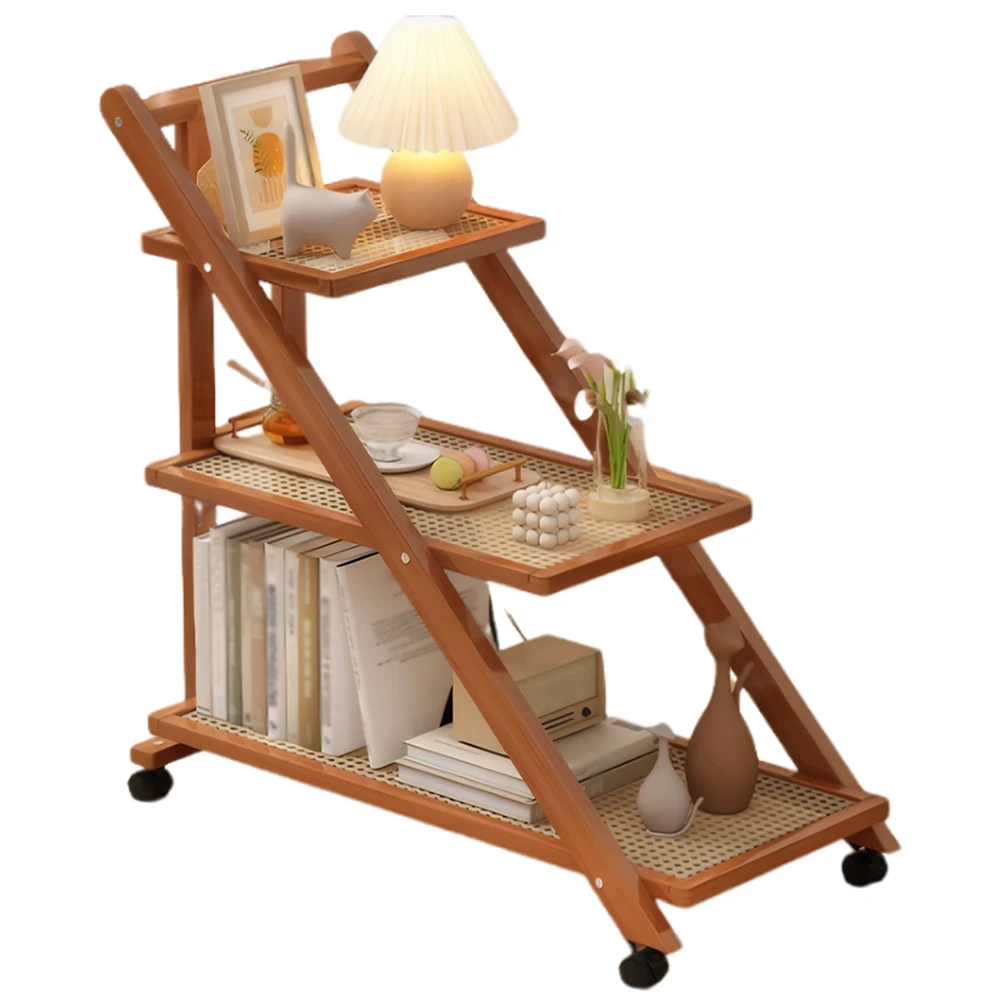 Coffee Table 3 Tier Rolling Cart with 3-Tier Shelves Mobile Snack Side End Table Side Table with Wheels for Living Room Bedroom