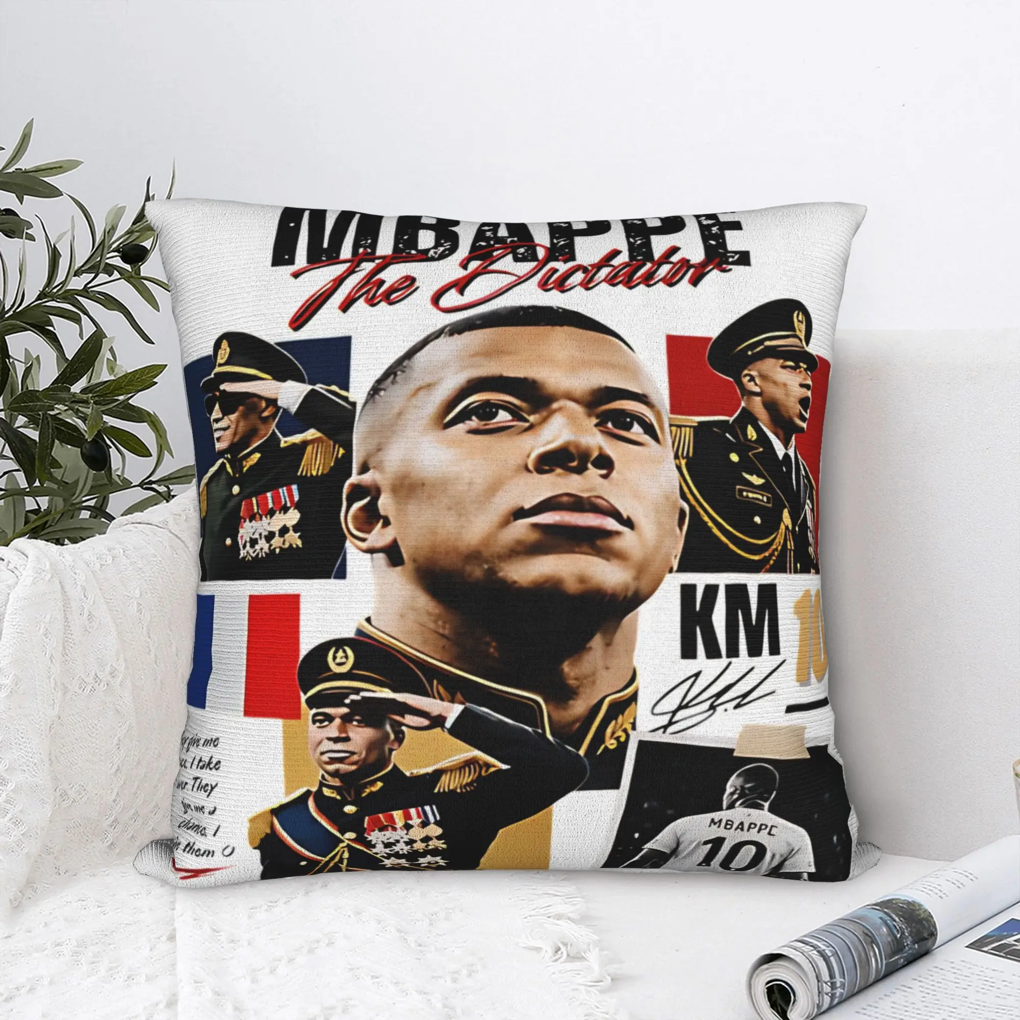 Pipini Dictator Kylians Mbappes Football Square Pillow Cases  Cushion Cover Fashion Zippered Decor Pillowcase for Seat 45*45cm