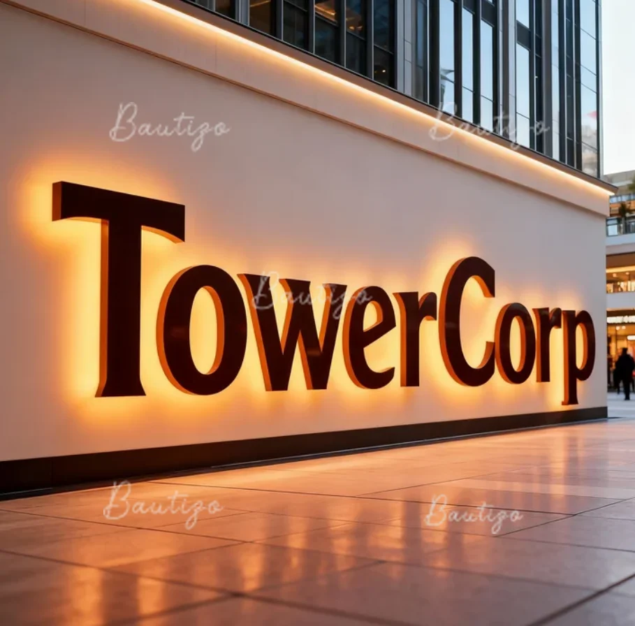 Custom 3D Metal Logo Letter Light Signage Business Illuminated Backlit Outdoor LED Signboard Large Letter Sign Front Lit Signage