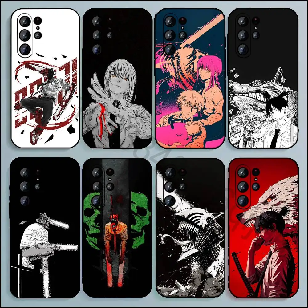 Chainsaw M-Man Phone Case For Samsung Galaxy A13,21s,22,31,32,52,53,71,80,A91 Soft Black Cover