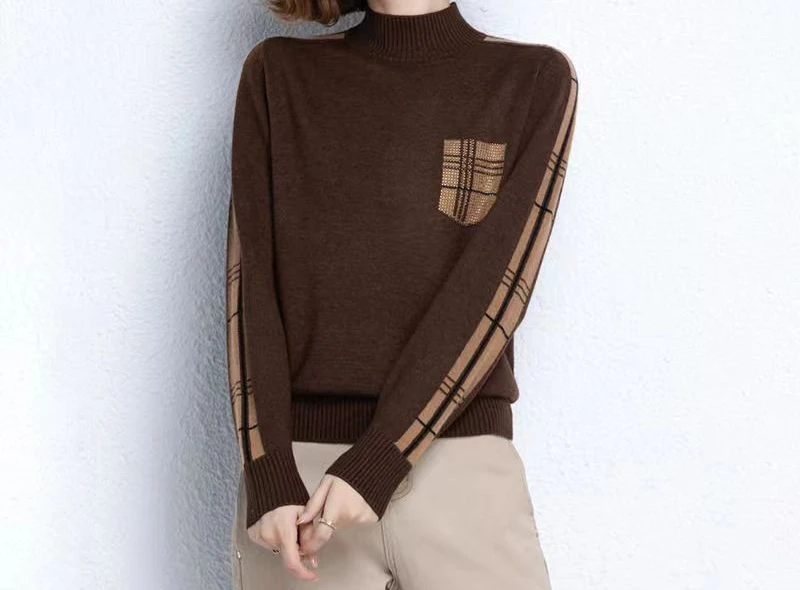 2024 Autumn/winter New Women's Knitted Pullover O Collar Long Sleeve Slim Knit Sweater Jacket for Women