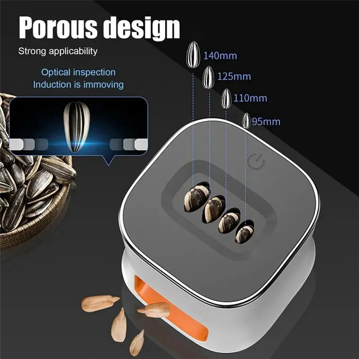 B-Splitter per semi di girasole Dispositivo automatico per la rimozione delle conchiglie di girasole Pelapatate ricaricabile tramite USB per semi di girasole Forniture da cucina
