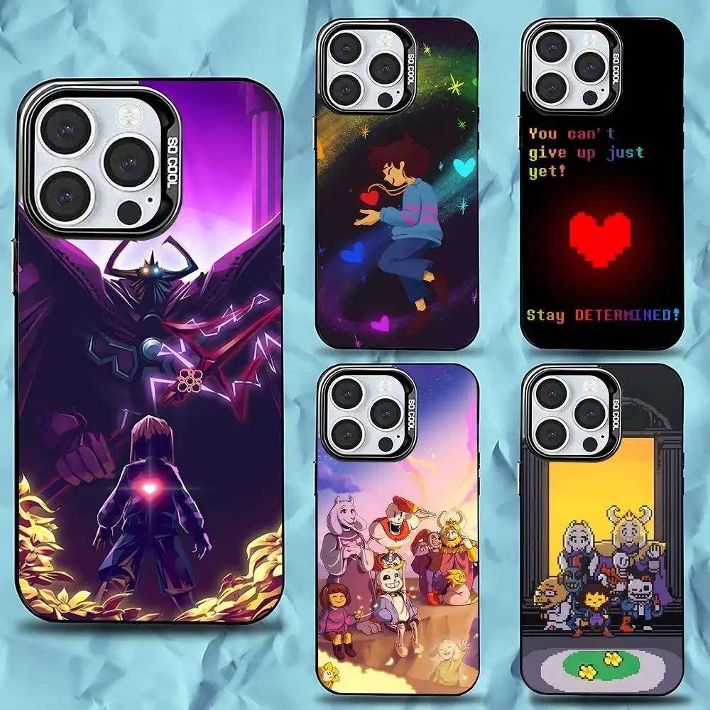 

Game U-UndertaleS Phone Case For iPhone 16,15,14,13,12,11,Pro,Max,Plus,Mini,XS,SE Anti Fall Black Matte Hard Bumper