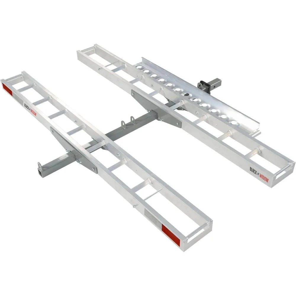 Dual e-Bike or Fat Tire Bike Rack Roll-On Roll-Off Ramp 600 lb. Capacity Anti-Rattle Device 2" Receiver