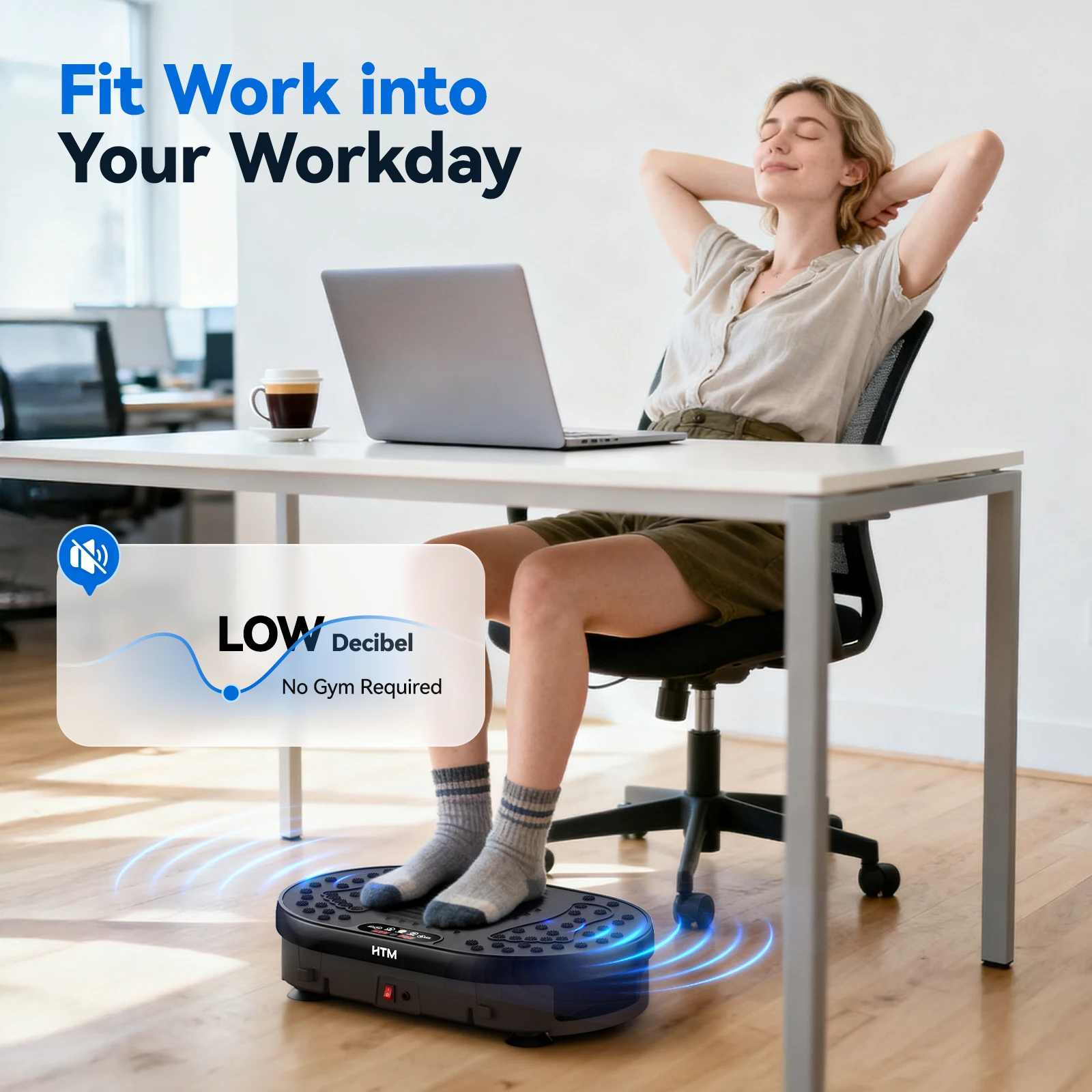 Piastra Vibrante 18''/20''/22'' per Fitness, Trainer Multifunzione per Allenamento Completo del Corpo, per Palestra Domestica, Rilassamento Muscolare ed Esercizi