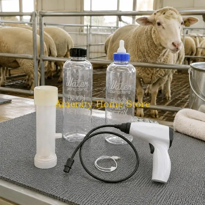 F26C Electric Sheep Milker Set with 1 Main Unit and 2 Included Milking Cups, Portable Handheld Design, and Flexible Connecting