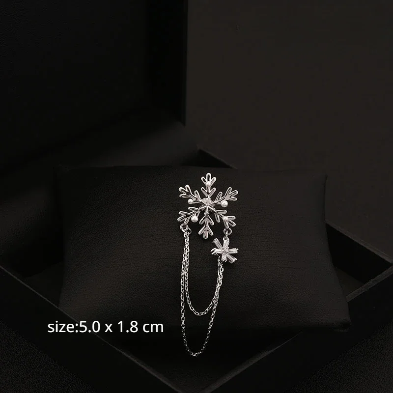 Romantic Tassel Snowflake Brooch V-neck Anti-Exposure Fixing Buckle Japanese All-Matching Shirt Neckline Collar Pin Jewelry 6019