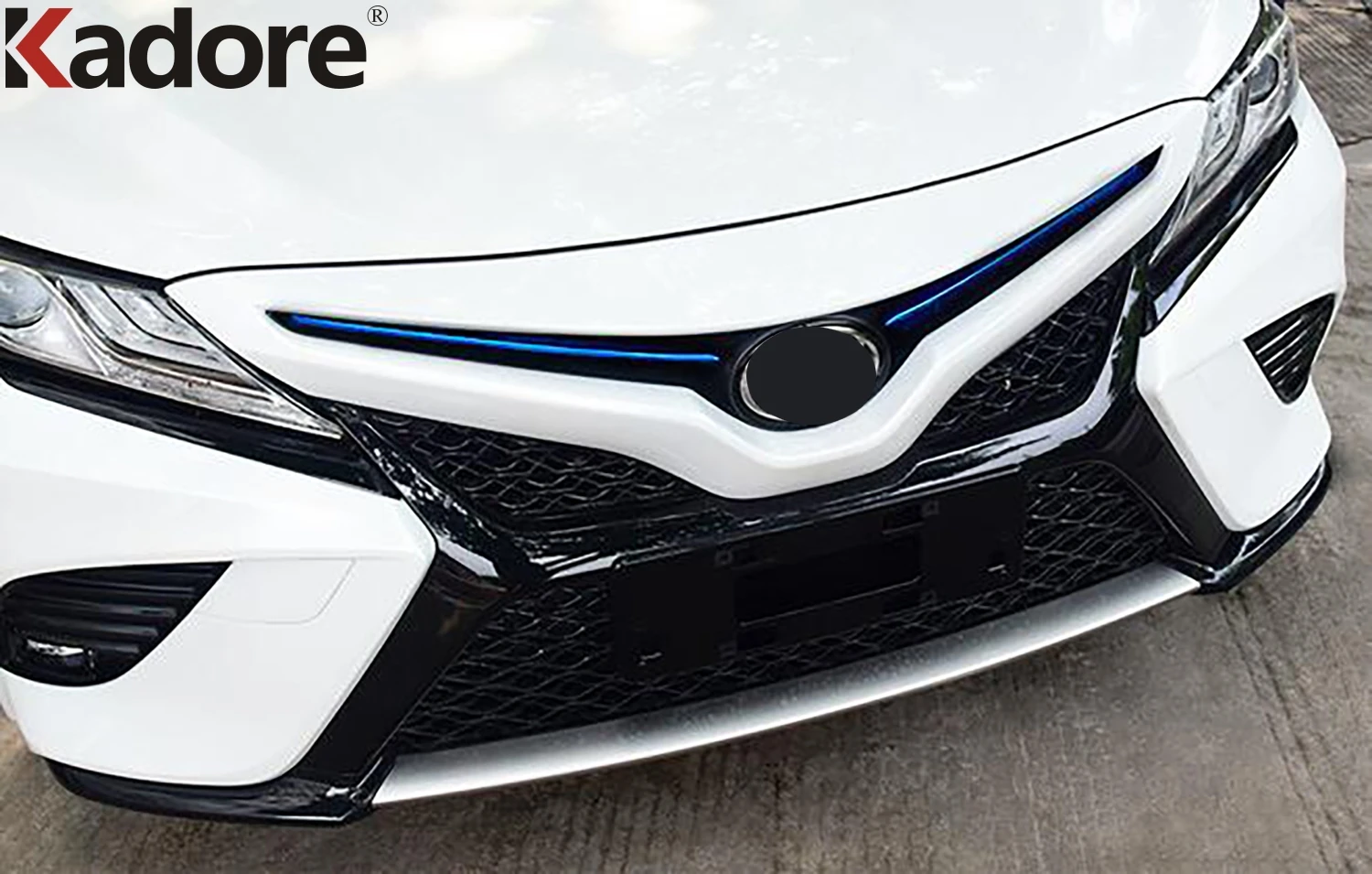 Front Upper Grille Grill Cover Trim For Toyota Camry 70 SE XSE TRD 2018 2019 2020 2021 Steel Car Racing Grills Strip Accessories