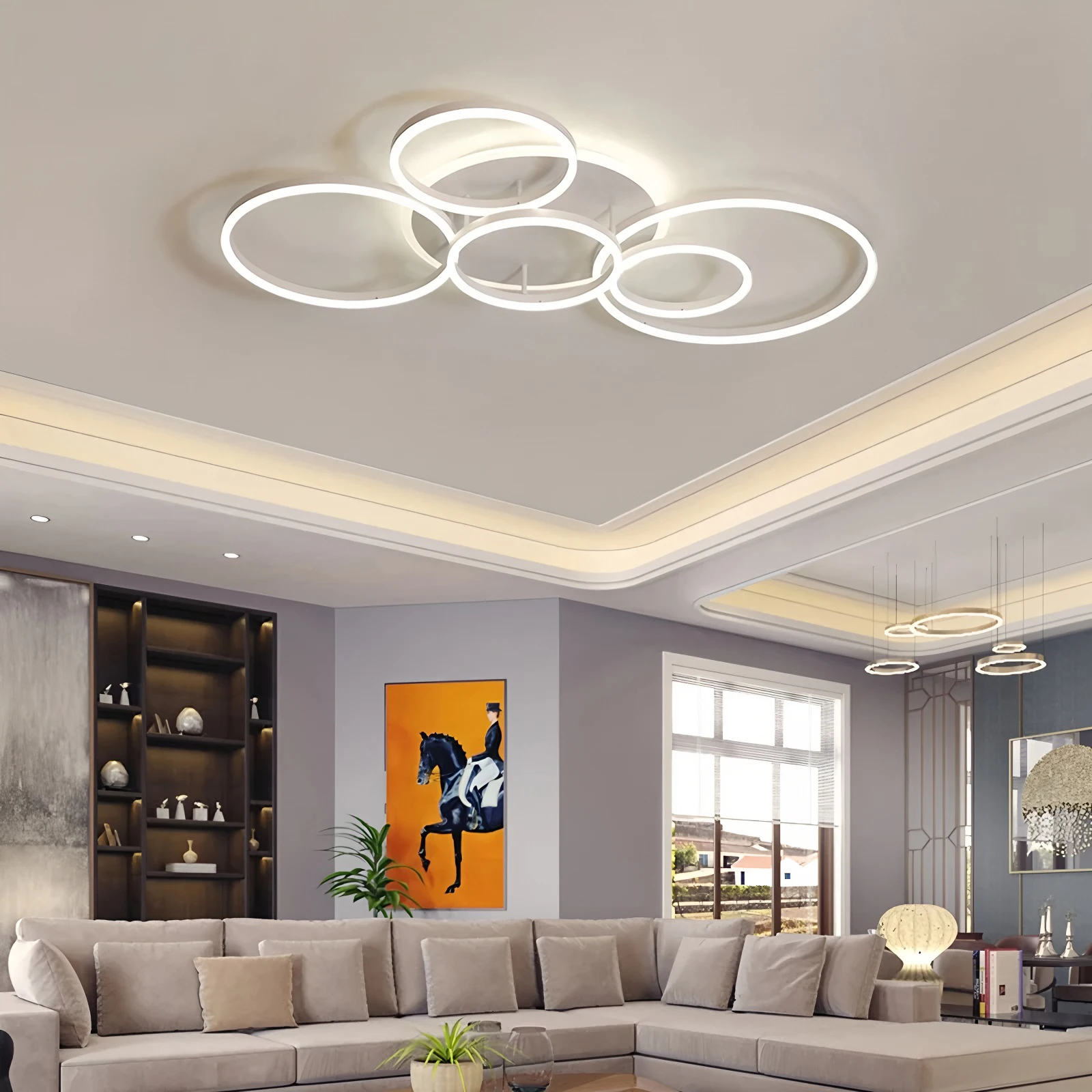 Obrázek 3: Moderní LED světel pro ložnice restaurace hotel dekorace osvětlení strop lampa chytrý akryl prsten stmívatelné LED strop světel