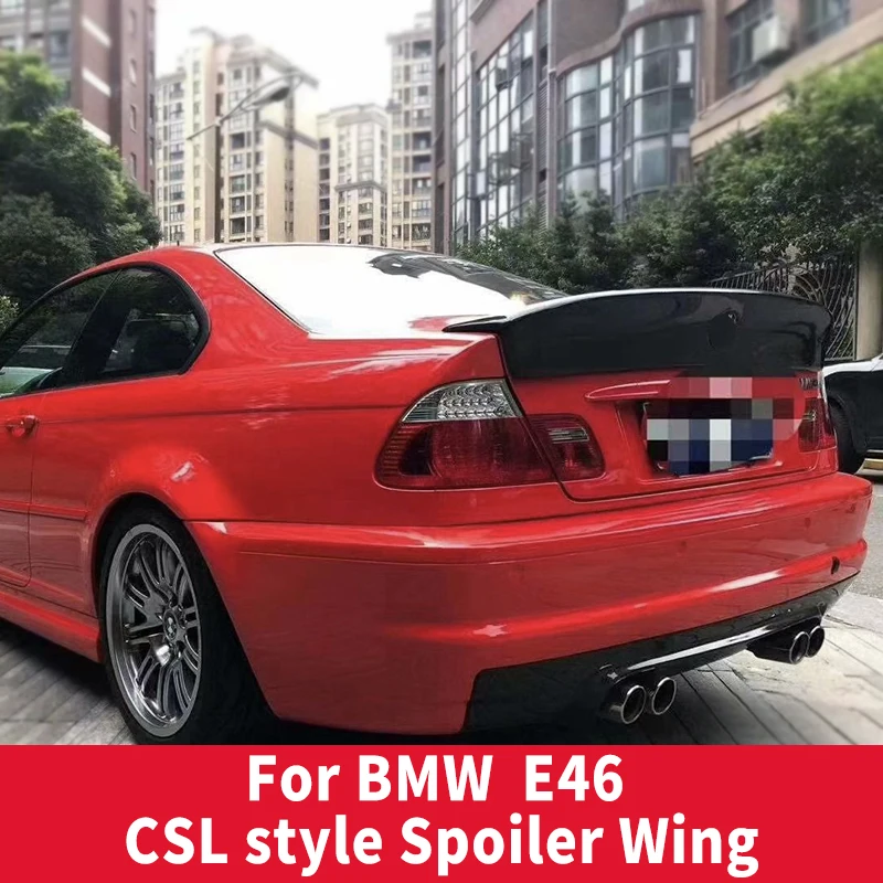 

For 1998-2006 BMW E46 High Quality Real Carbon Fibe Rear Trunk Lid Car Spoiler Wings CSL style Ducktail Tuning Accessories