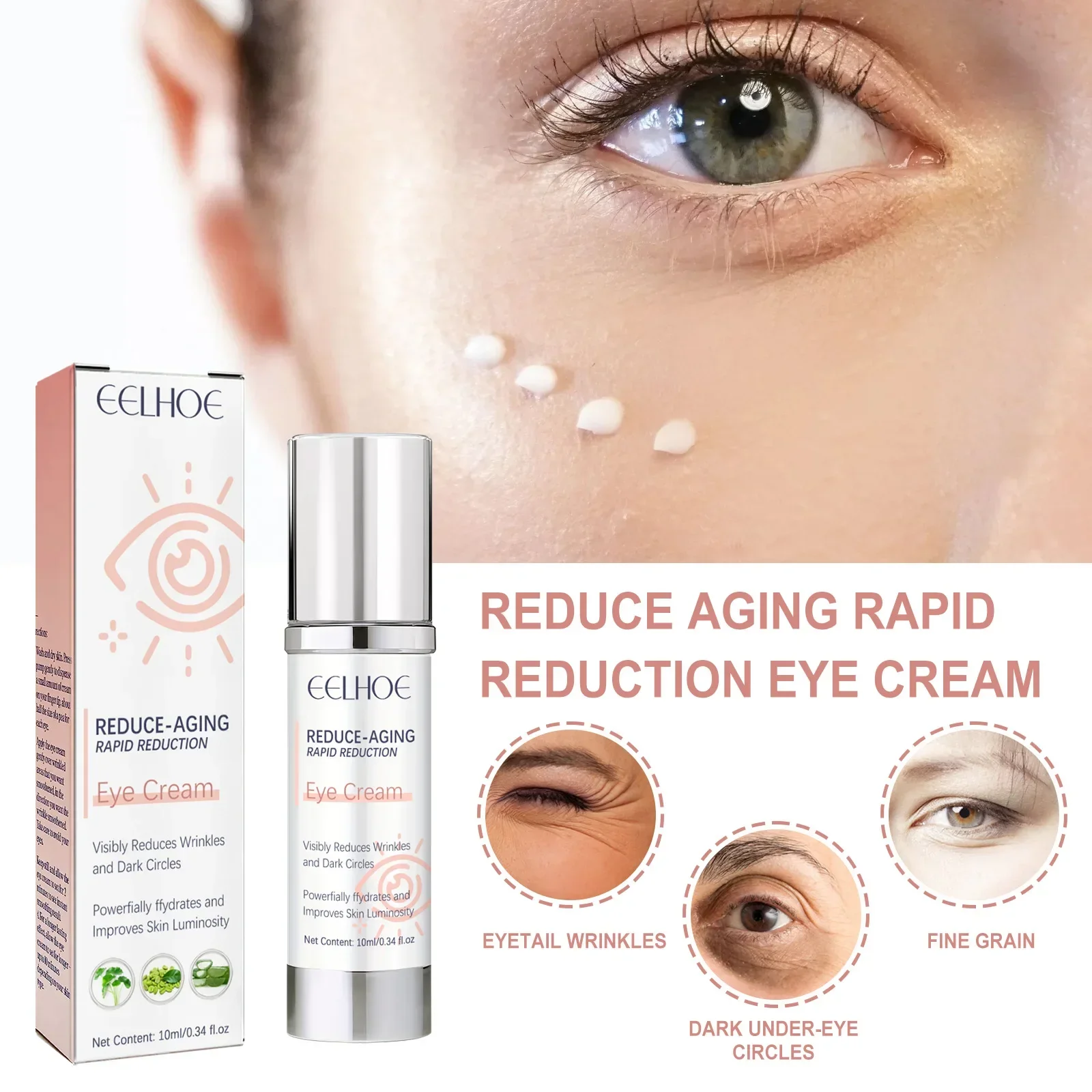 Eelhoe crema antiarrugas para los ojos, crema reafirmante para la piel, hidratante y nutritiva, decoloración, arrugas, líneas de esquina, cuidado de los ojos