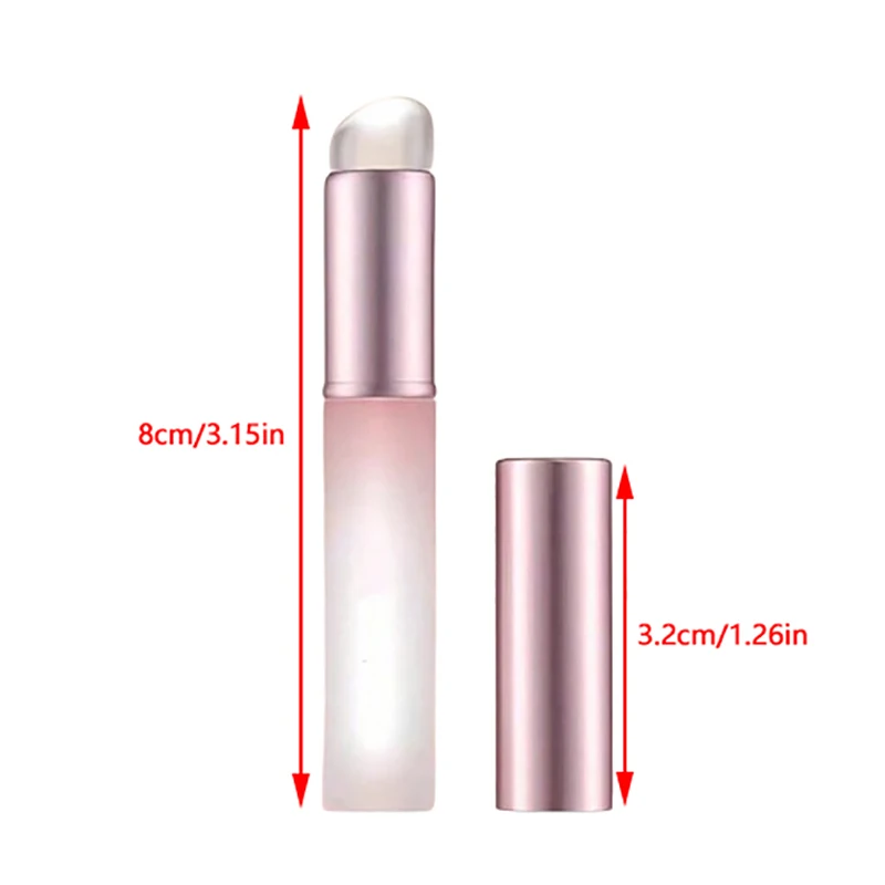 Q Weicher Silikon-Lippenpinsel mit staubdichter Abdeckung, runder Kopf, Lippenstift-Applikator, Lippenkosmetik-Werkzeug, Mehrzweck-Lidschattenpinsel