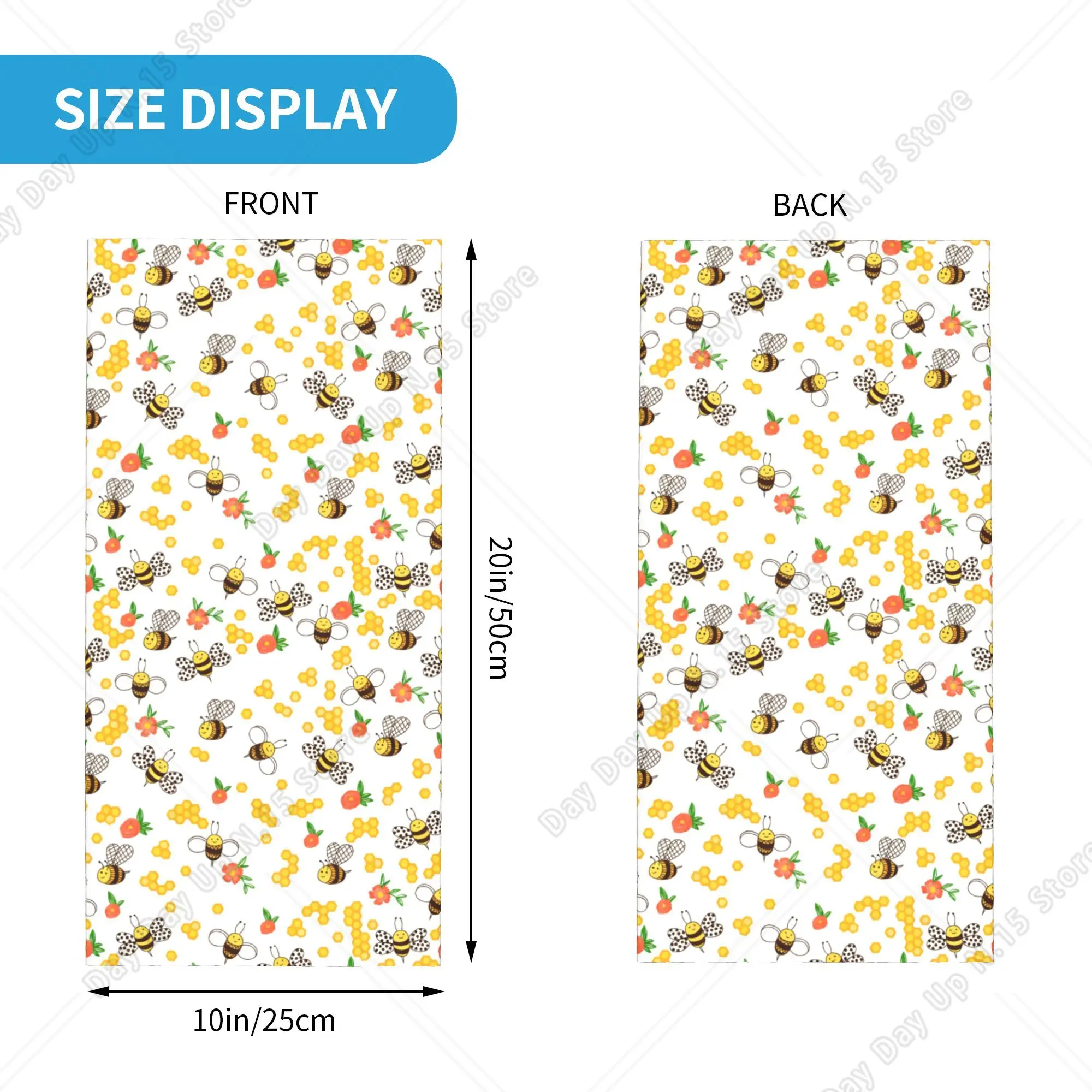 Funny Bees And Flowers Bandana Winter Neck Warmer Men Windproof Wrap Face Scarf for Ski  Gaiter Headband