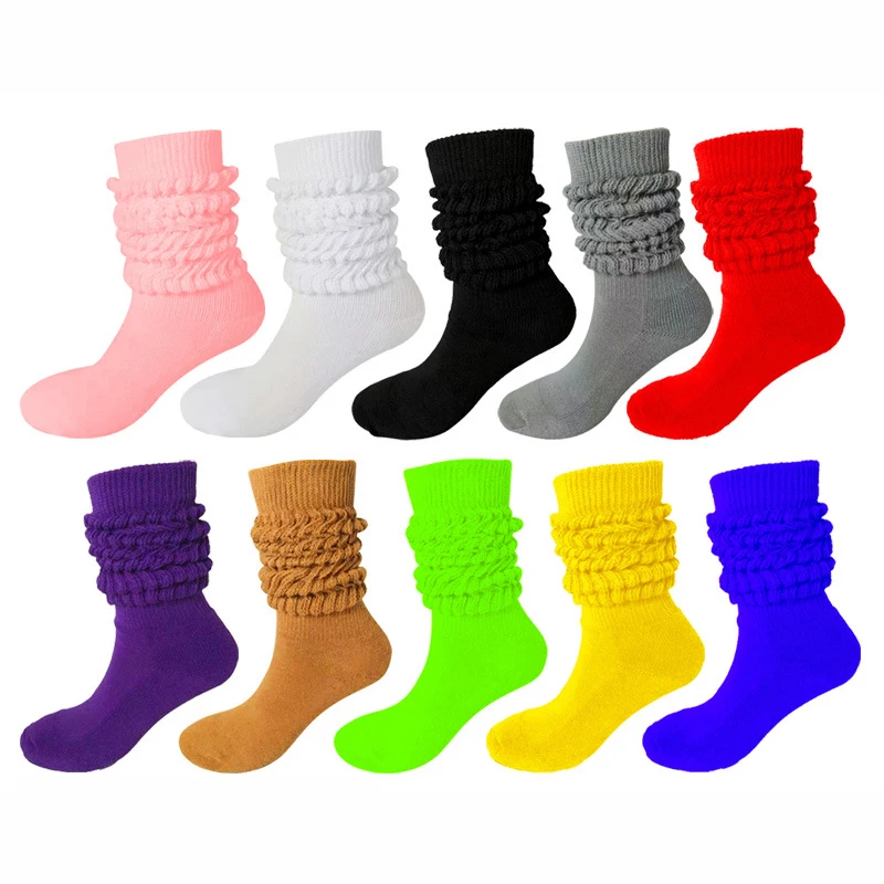 Scrunchy Girls Candy Ladies Slouch Socks Colors Cotton Casual Knee High Boot Sock Streetwear For Men Women High Boot Loose Sock