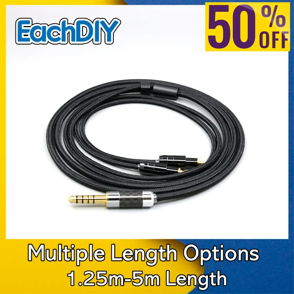 

6.5mm XLR Super Soft Headphone Nylon OFC Cable For Shure SRH1540 SRH1840 SRH1440 Earphone headset LN007524