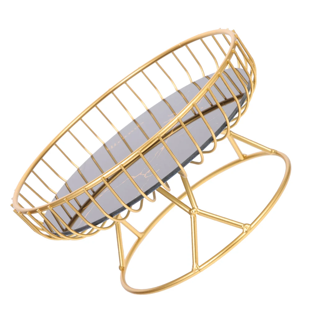 

Basket For Kitchen Iron Wire Dessert Tray Desktop Storage Bread Snack Holder Sturdy Metal Bowl Lightweight
