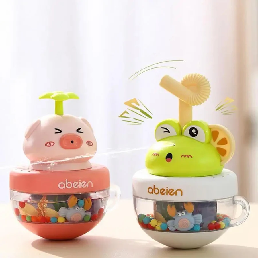Amphibien spielzeug Kleinkind kriechen Schaukel Bad Spielzeug Spritz spielzeug mit Glocke Junge Badewanne Bad Dusche Becher Bad Spielzeug (voll qualifiziert)