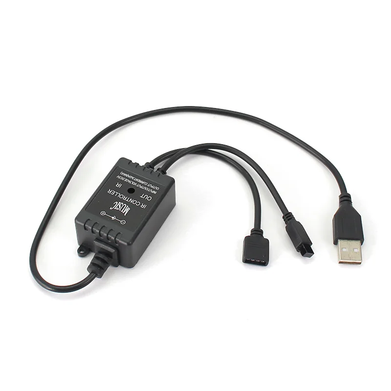 Dc 5V Usb Led Muziek Controller 5V 5050 2835 Rgb Led Strip Licht Voice Sensor 20key Black Sound sensor Audio Ir Remote Controller