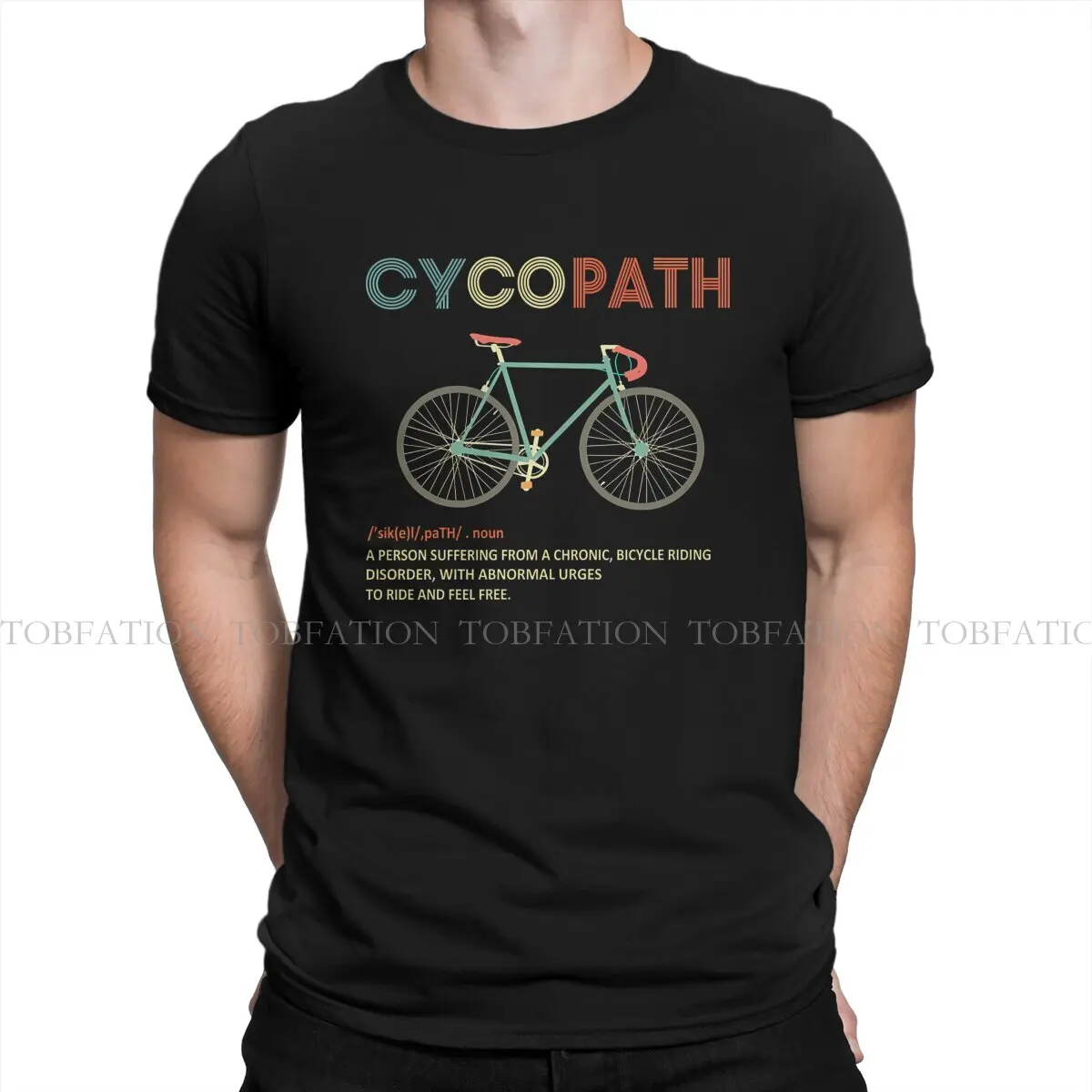 Cycopath Humor Casual TShirt Bike Bicycle Cycling Style Streetwear Casual T Shirt Men Short Sleeve Unique