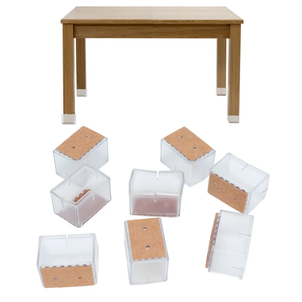 16 Pcs Mute Rectangle Chair Leg Caps Elastic Fit Anti Scratch Chair Leg Protectors Furniture Leg Covers Indoor