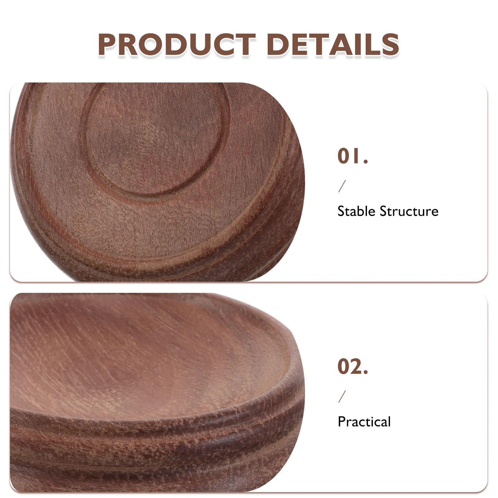 Wood Sphere Holder Coffee Color Round Crystal Display Stand Stable Base for Snow Globes Gemstone Ball Home Office Decor