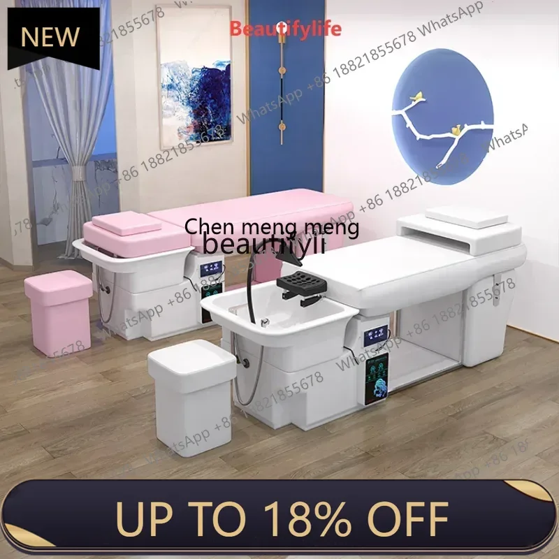 

P178 15 New Water Circulation Constant Temperature Head Therapy Ceramic Basin for Hair Washing Station Stainless Steel Massage C