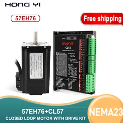57EH76+CL57 drive sets 4.0A 2.2N.m NEMA 23 Closed Loop moto 57CME22 DC-20-50v Servo Driver for CNC milling