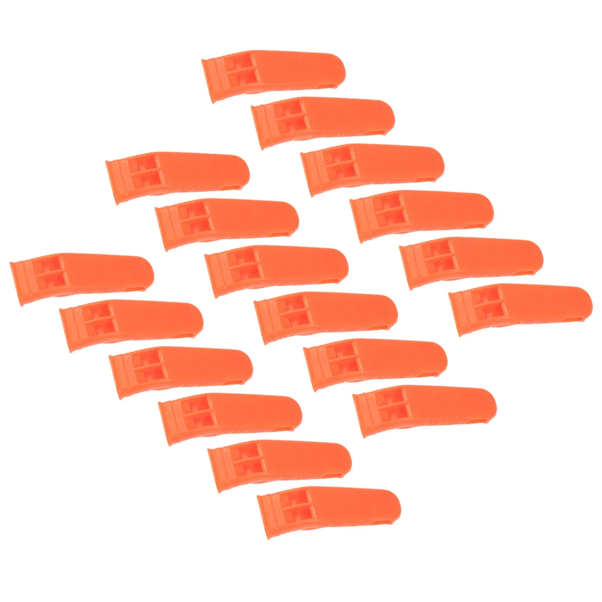 18pcs Survival Whistle Orange Lightweight Loud Crisp Sound Emergency Outdoor Sports Training Referee Safety Alert Tool