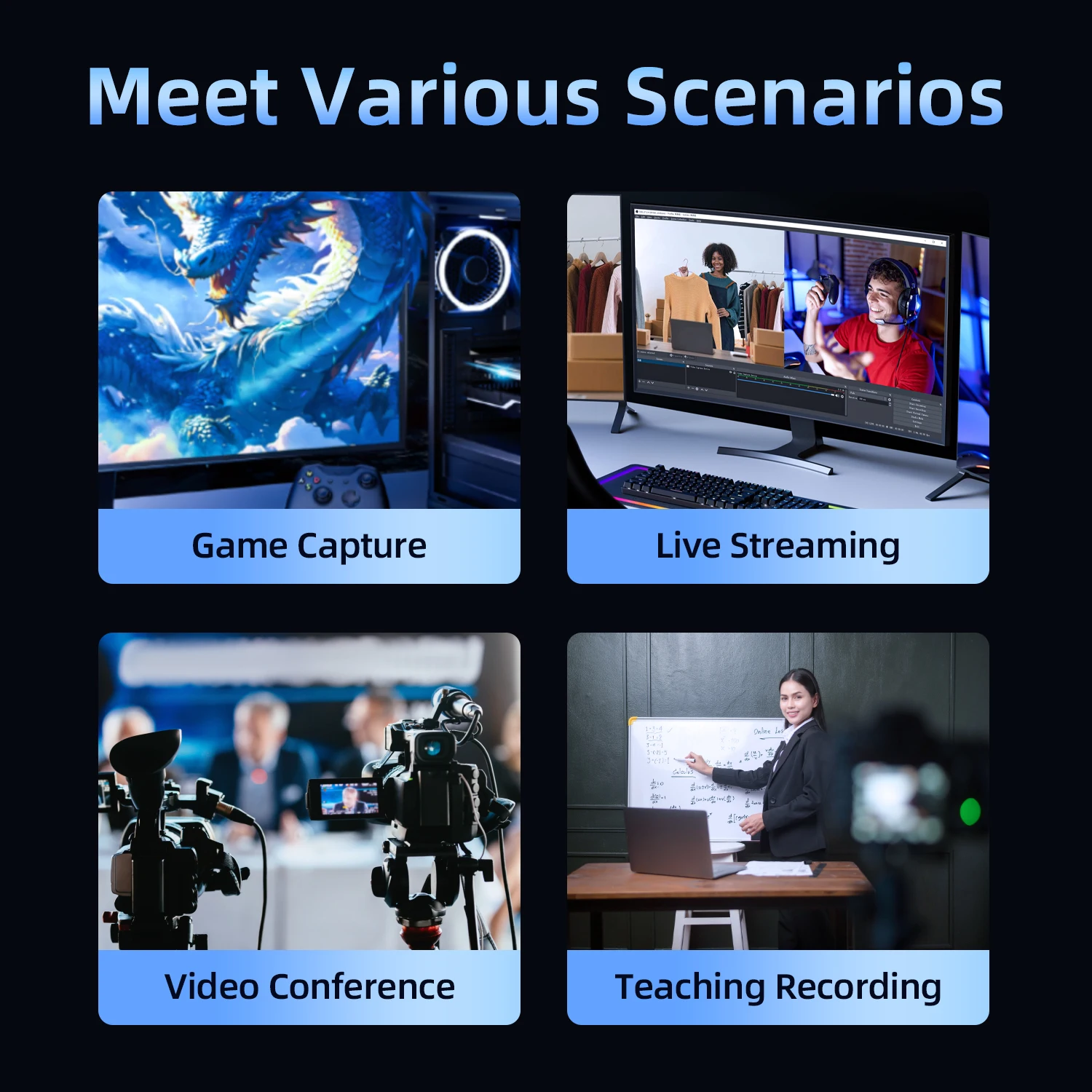 Unisheen 2 Channel 4k60 4k hdmi PCI-e Interface Video Capture Card Equipment