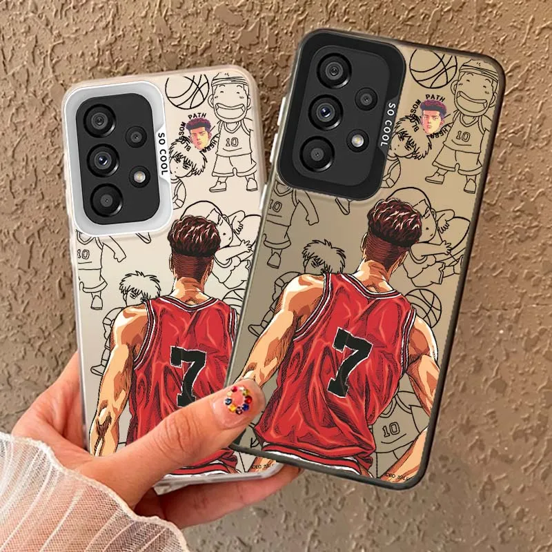 Basketball Player Back For Samsung Galaxy A73 A72 A71 A56 A55 A54 A53 A52 A52S A51 A36 A35 M11 Colored Silver Phone Case