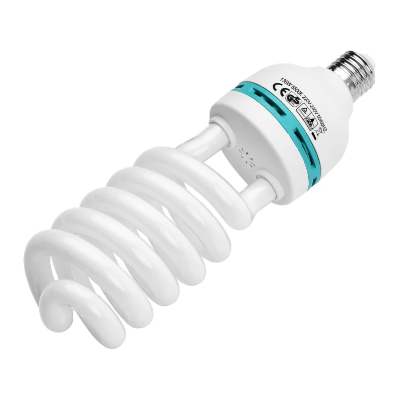 E27 220V 5500K 135W Lâmpada para estúdio fotográfico Luz de vídeo Fotografia Lâmpada de luz diurna
