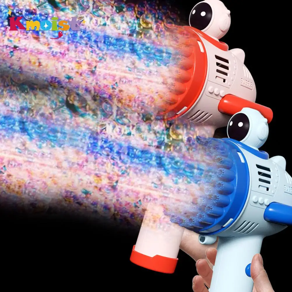 

40 Holes Electric Spacemen Bubble Gun Handheld Astronaut Bubble Wand Summer Outdoor Party Toys for Children Kids Birthday Gifts