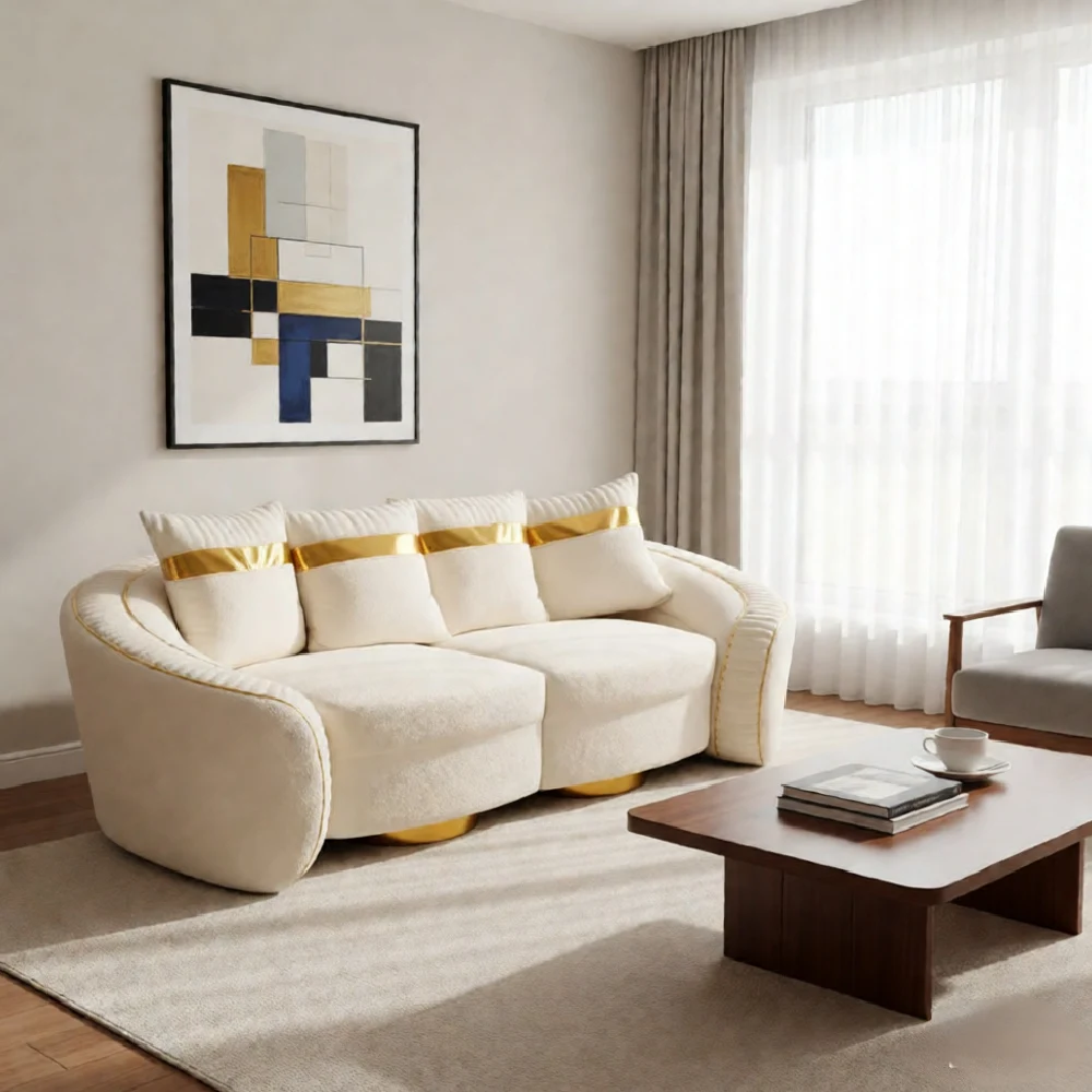 

% European Modern Luxury Leather Upholstered Corner Sofa Set with Eco-Friendly Design for Living Room Sofas